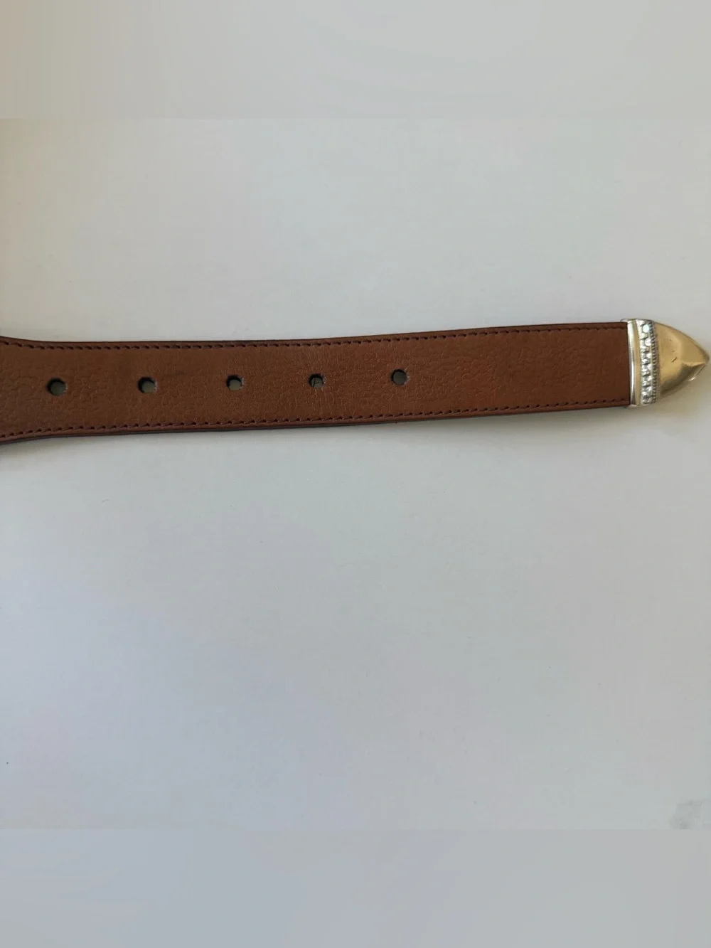 FootJoy Brown Leather Belt with Silver Tone Hardware Size 42 69318
